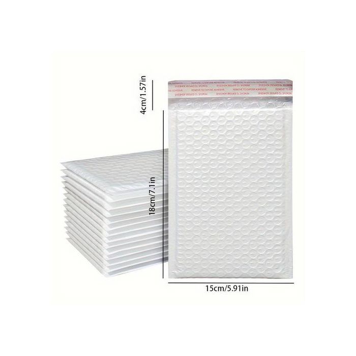 Lot de 25 Enveloppe SACHETS à Bulles Blanc - 15x18cm,pochettes d'expédition