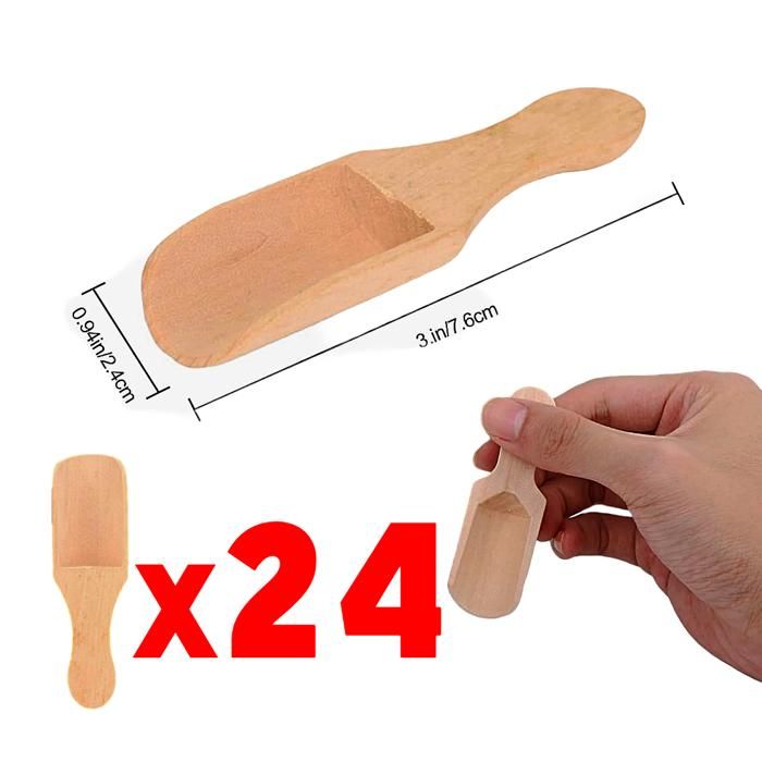 Ustensiles de cuisine - Lot de 24 cuillères en bois - Écologique - Multifonction - Élégant