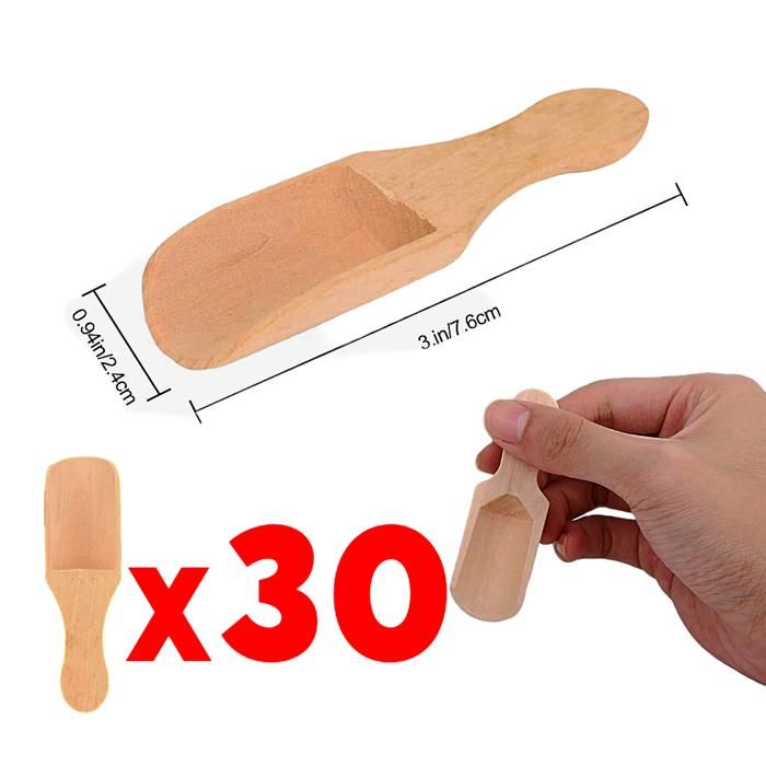 Ustensiles de cuisine - Lot de 30 cuillères en bois - Écologiques - Multifonctionnelles - Élégantes