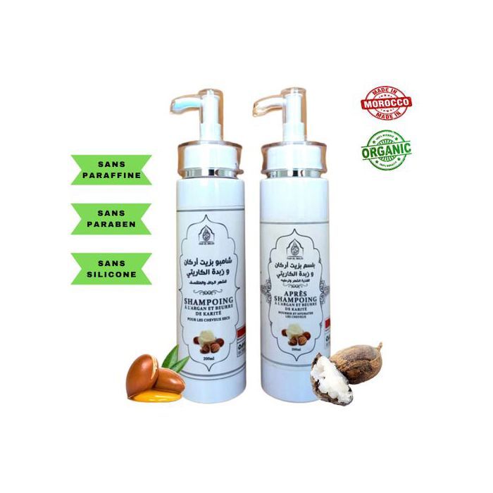 Shampoing et Démêlant - Dar El Beldi - 200ml - 100% naturel - Huile d'argan - Beurre de karité