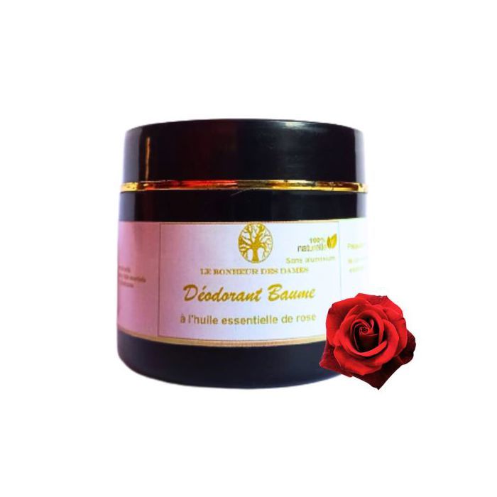 Déodorant - Naturel - Baume à l'huile essentielle de Rose - 50g - Sans aluminium - Hydratant