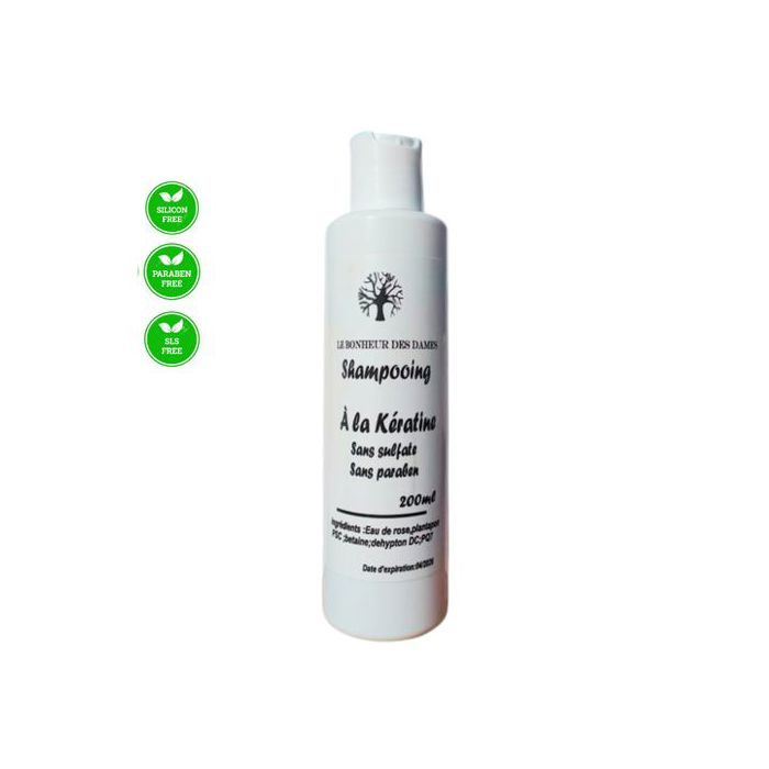 LE BONHEUR DES DAMES Shampoing à la Kératine pour les Cheveux Secs Naturel- 200 ml