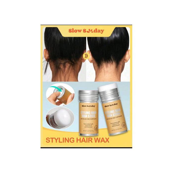 Bâton de Cire - Coiffant - Huile de Coco - 65g - Finition Naturelle - Idéal pour Cheveux et Perruques