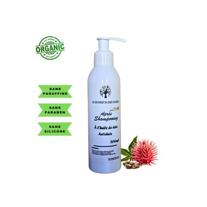 Après Shampoing  Anti Chute à L'Huile de Ricin  200ml- 100% Naturel - Sans Paraben, Sulfate, Silicone