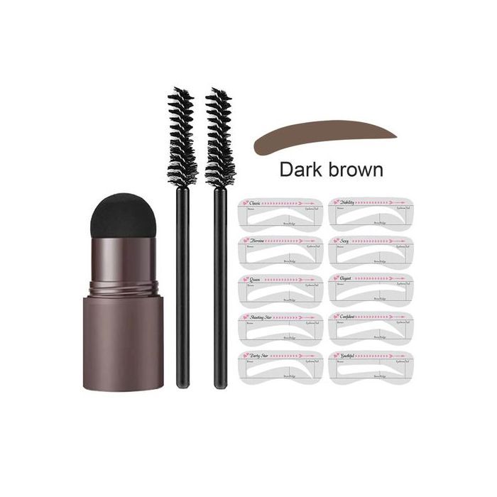Kit Tampon à Sourcils, Imperméable, longue durée, micro lames, Poudre d'Ombre         .
