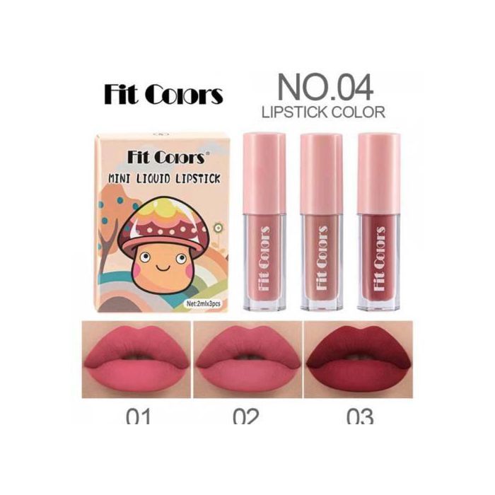 Set de 3 Rouges à Lèvres Waterproof, Nude.