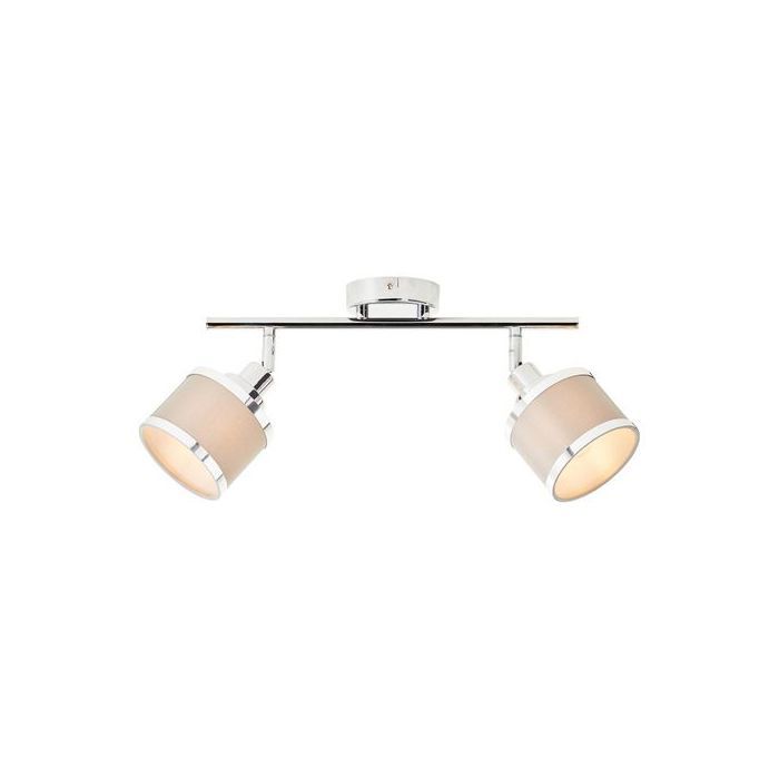 DESTOCK LIGHT PLAFONNIER REGLETTE  BEIGE CHROME À 2 SPOTS  ALEXIA