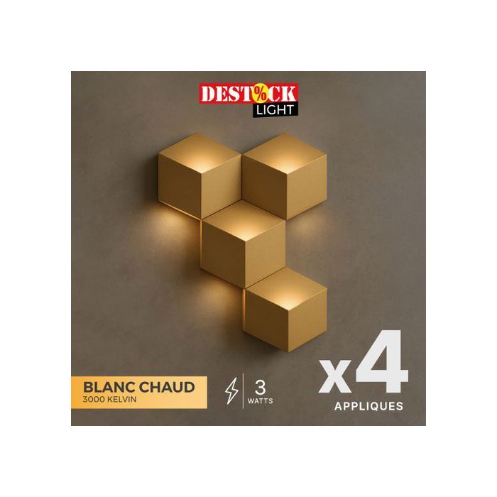 DESTOCK LIGHT Pack de 4 appliques LOVINO - Économisez 461 DH dès maintenant !