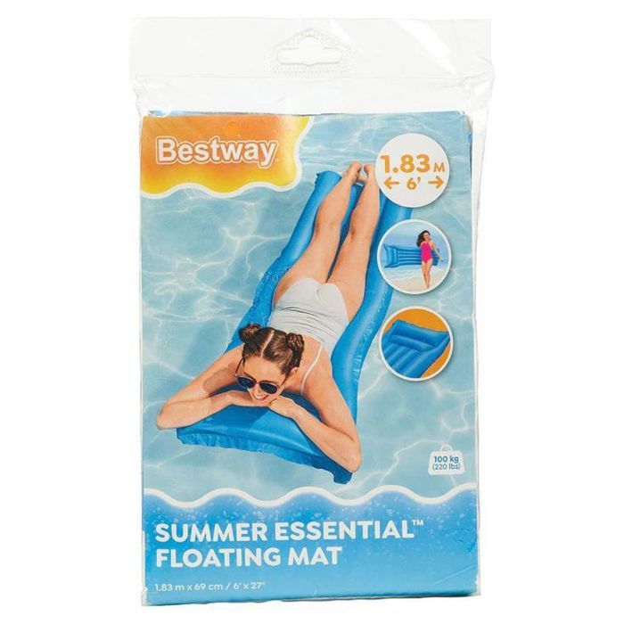 Matelas Gonflable - BESTWAY - Summer Essential - 1.83 m - Bleu - Plastique-Résine