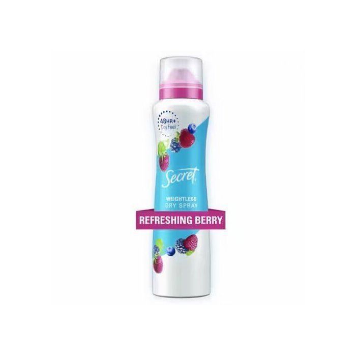 Déodorant Spray Sec - Secret - Refreshing Berry - 200 ml - 48h Protection - Sans Alcool
