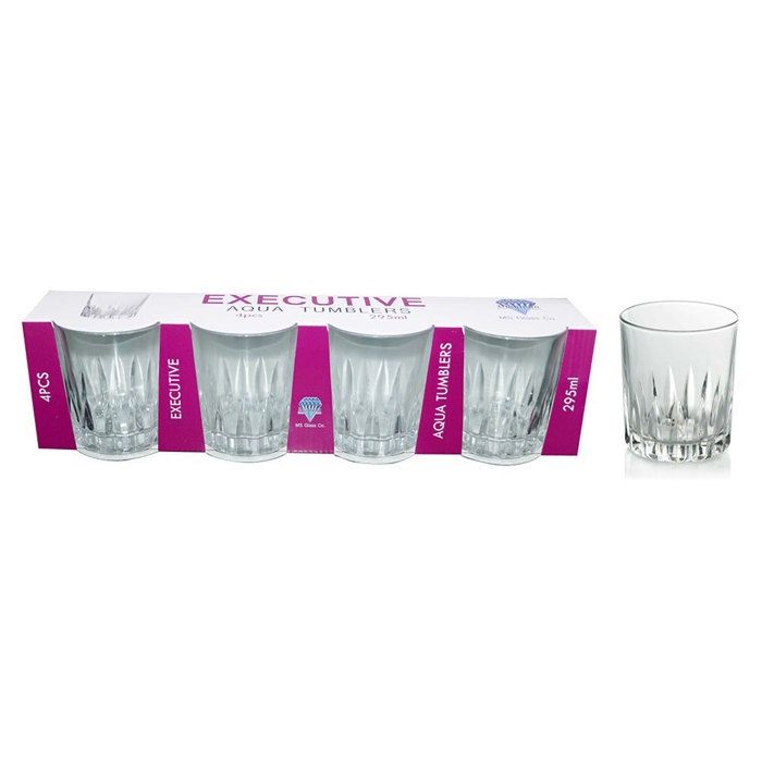 Verres à eau - GENERIC - TM024E - 295 ml - Lot de 4 - Verre plat
