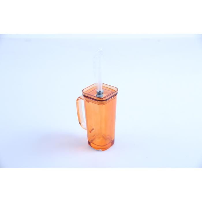 Verre à eau - GENERIC - 200 ml - Marron - Avec couvercle - Avec paille