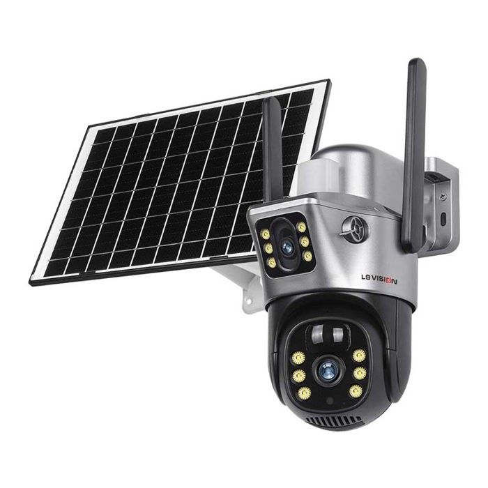 LS‑4GS12 – Caméra Solaire PTZ 4G/Wi‑Fi 3‑4 MP – Vision 355°/100°, 8 W, IP66