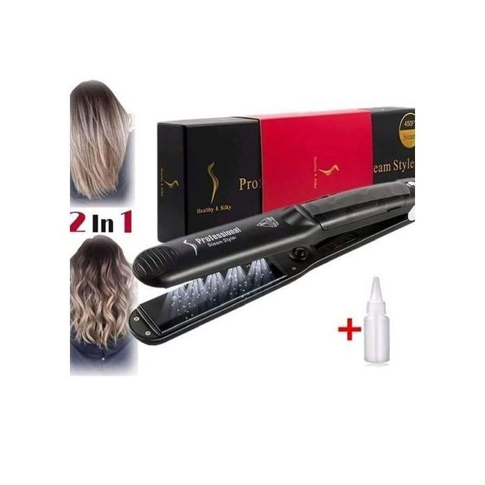 Healthy And Silky Lisseur cheveux vapeur Pro en céramique pour cheveux lisses & Bouclé