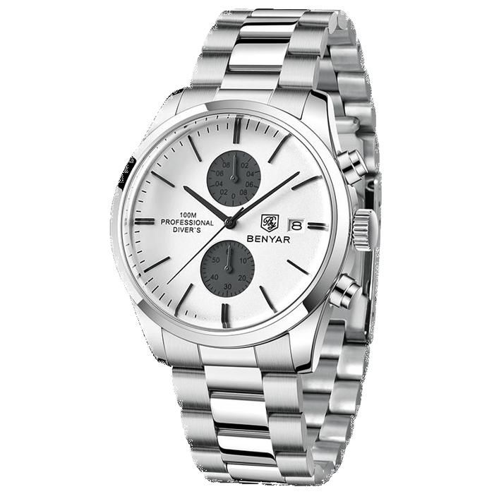 Montre Homme - BENYAR - BY-5187C - Chronographe - Étanche - Acier Inoxydable