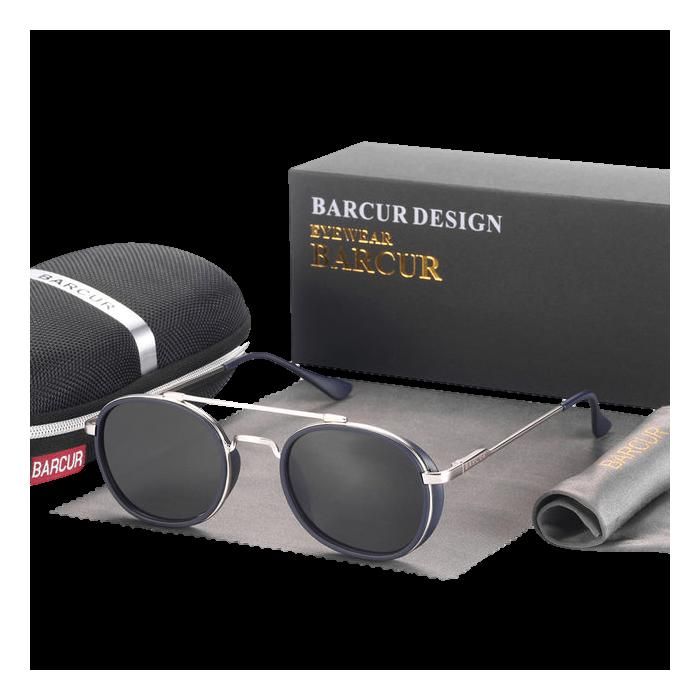 BARCUR 8509A - Lunettes de Soleil Rondes Classiques - Design Élégant et Intemporel