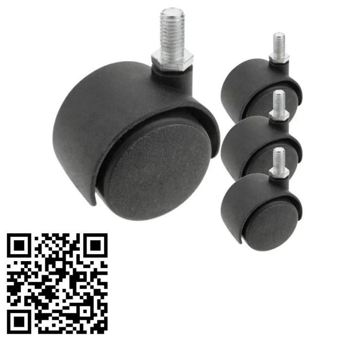 Roulettes doubles Fx Tools 4 pièces avec platine pivotante