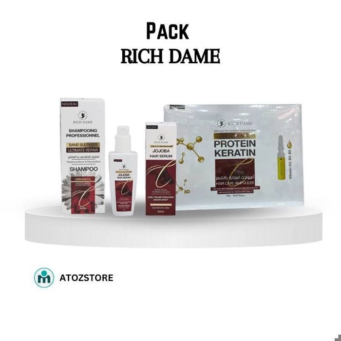 Coffret de soins capillaires Rich Dame "les ampoules+mask+serum hair", Soin Complet de Cheveux Rich dame