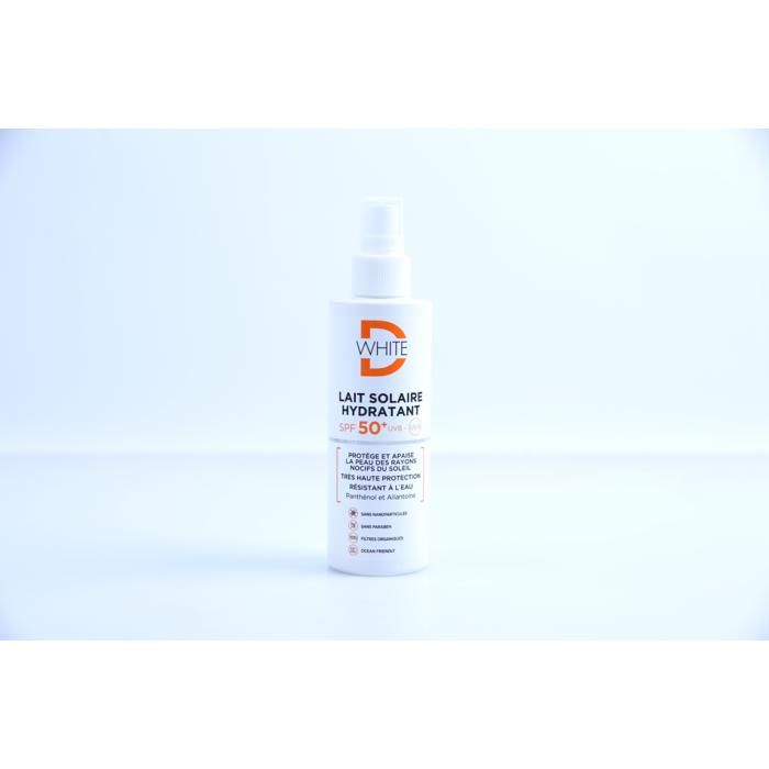 Lait Solaire - D-WHITE - SPF50+ - 200 ml - Waterproof - Hydratant
