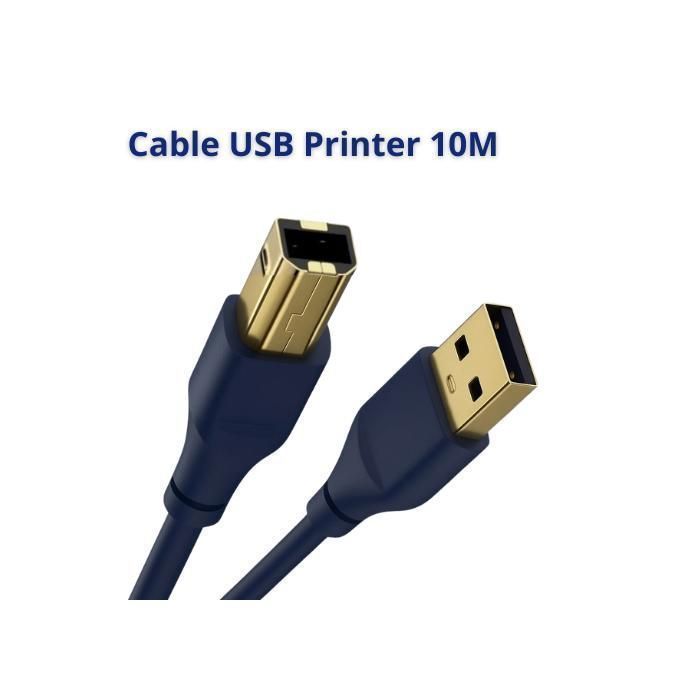 Câble imprimante - CABLESOLUTION - 10M - USB 2.0 - Type A vers Type B - Transfert de données