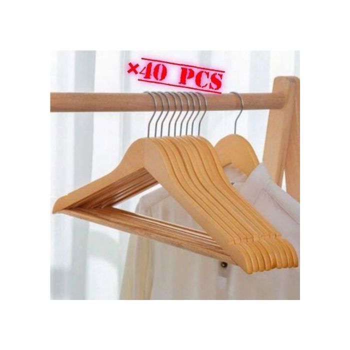 PACK 40 Ensemble cintres en bois pour armoires