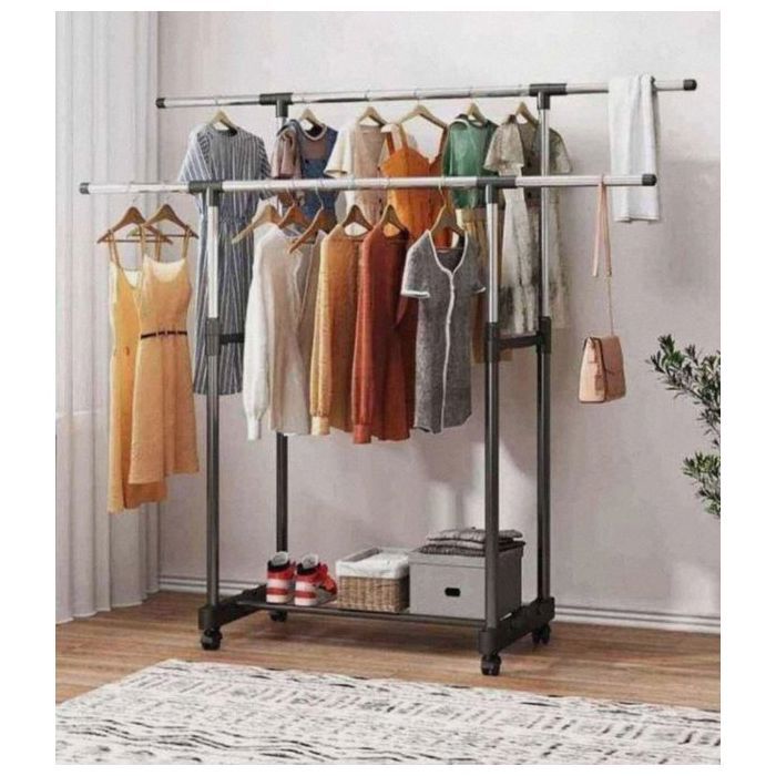 Portant à vêtements porte Manteau double pan