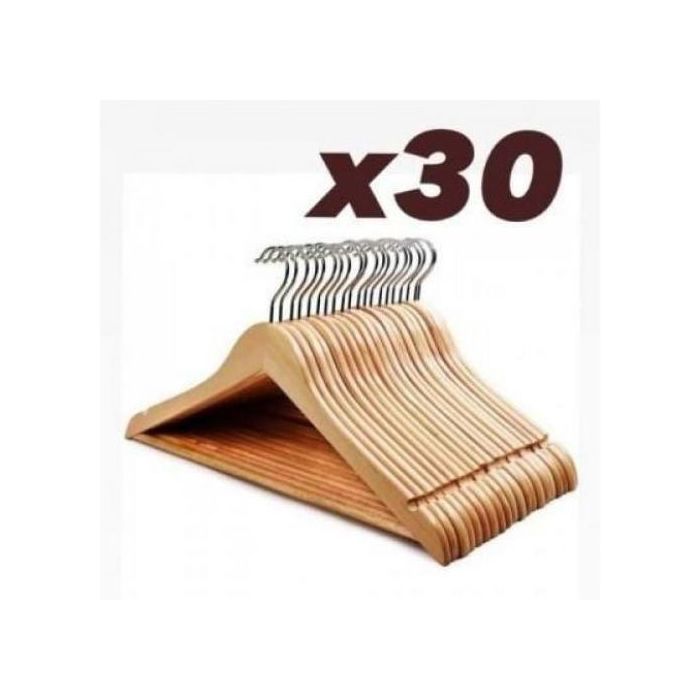 30 pcs Ensemble cintres en bois pour armoires de qualité..