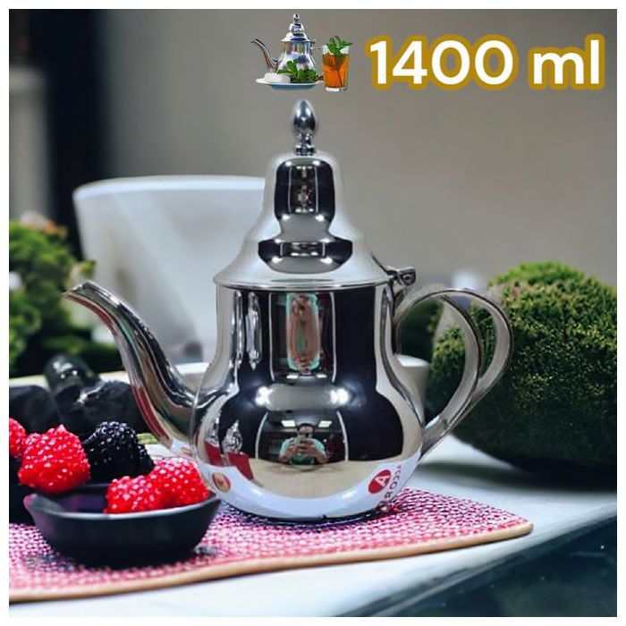 Théière Inox de couleur argenté & Volume 1400 ml - BERRAD marocaine moderne,