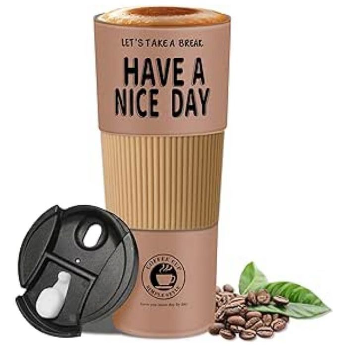 Tasse de voyage 600 ml Tasse à café Bouteille isotherme en acier inoxydable,