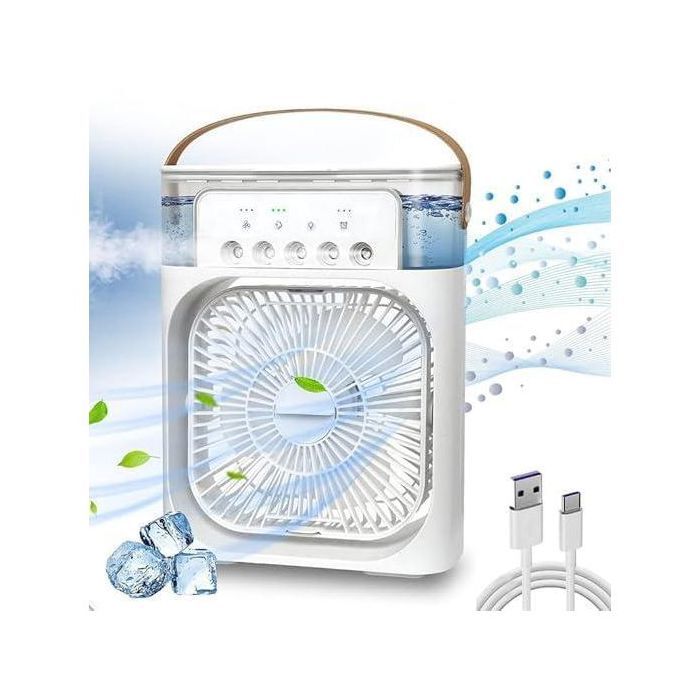 Climatiseur portable, Mini ventilateur personnel à 3 Vitesses, Vaporisateur de refroidissement, Couleur aléatoir