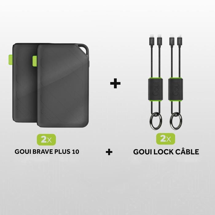 Pack 2x BRAVE Plus 10 avec 2x LOCK Type C vers Type C