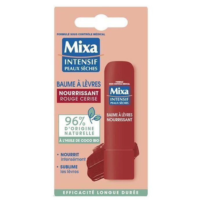 Mixa Baume à Lèvres Nourrissant Rouge Cerise, 1 Unité (Lot de 1)
