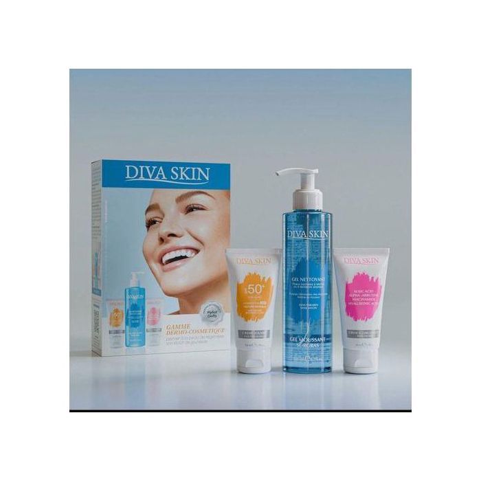 Pack de soins - Diva Skin - Crème Anti Taches 50ml - Gel Nettoyant 200ml - Soin sans parabène - Soin sans parfum