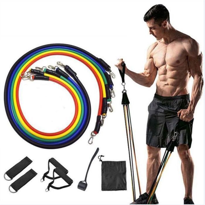 Bandes de résistance élastiques de musculation set de 11 pièces
