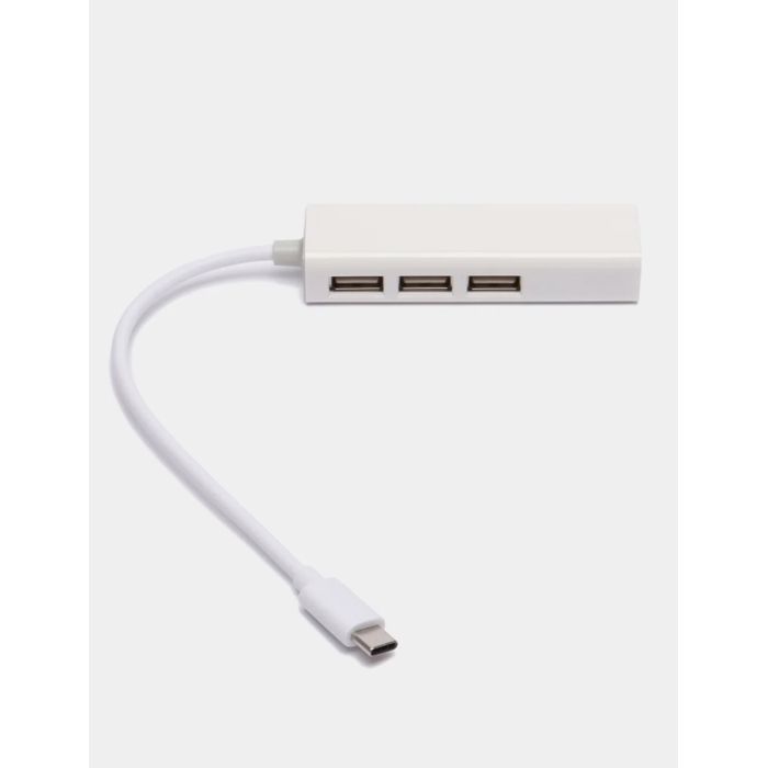 Type-C 2.0 to RJ45 Ethernet et Network LAN Adapter with 3-Port USB 2.0 Hub