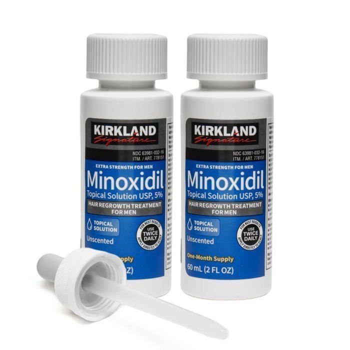 Minoxidil 5% - KIRKLAND - Traitement anti-chute - 2x60ml - Pour hommes - Non parfumé