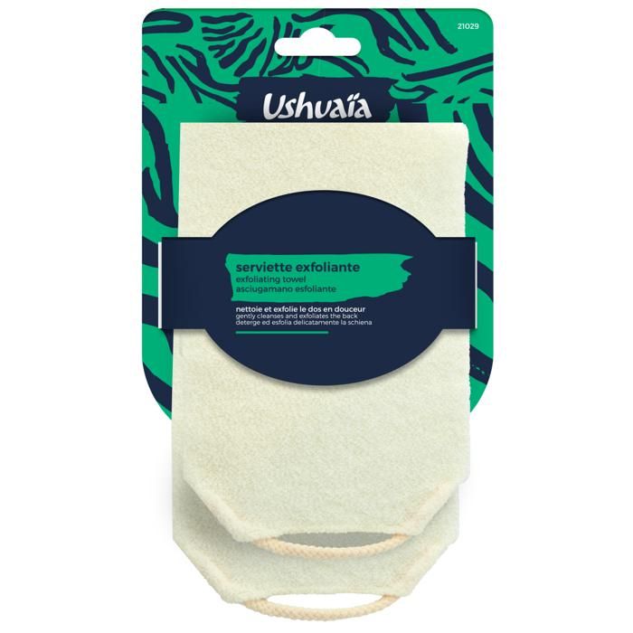 Serviette Exfoliante - USHUAIA - Exfoliation Intense - Taille Élastique - Poignées Pratiques