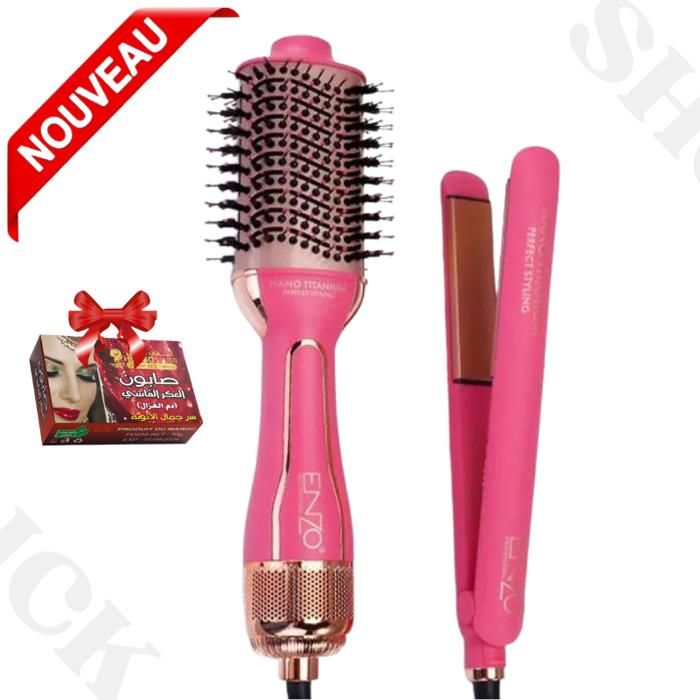 Brosse à cheveux 2 en 1, lisseur et one step brosse chauffante Température pouvant atteindre 980°F EN-510
