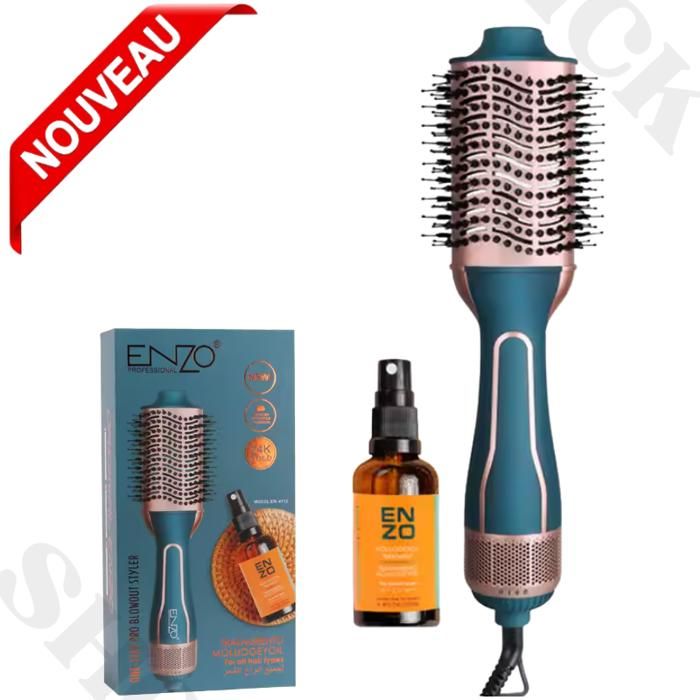 Brosse Soufflante professionnel 3 en 1 à Air chaud ONE STEP Enzo EN-4112 avec Sérum Protecteur