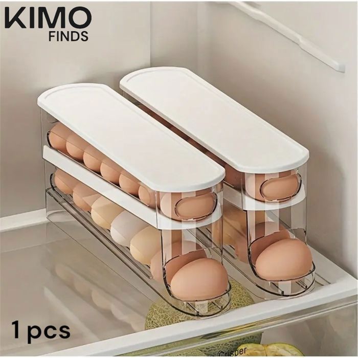 Boîte à œufs double couche 14-16 œufs – plastique alimentaire, couvercle transparent, durable, empilable, rangement frigo pratique