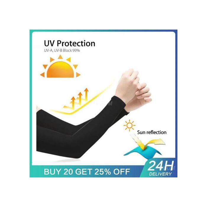 2pcs Manchons de bras de refroidissement Unisex Protection solaire UV-SPF +50