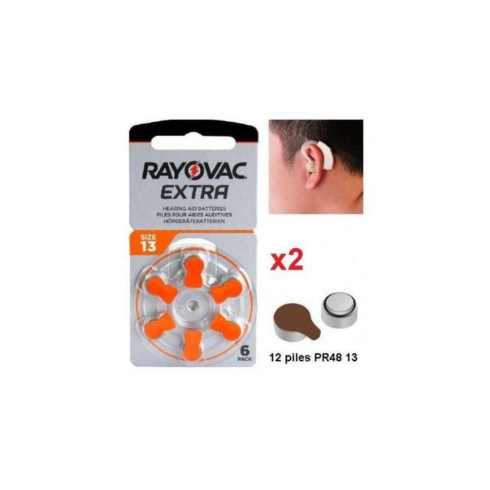 Rayovac Extra Hearing Aid Batterie //Aide Auditive 1.45v Size 13 PR48 // 12 Piles