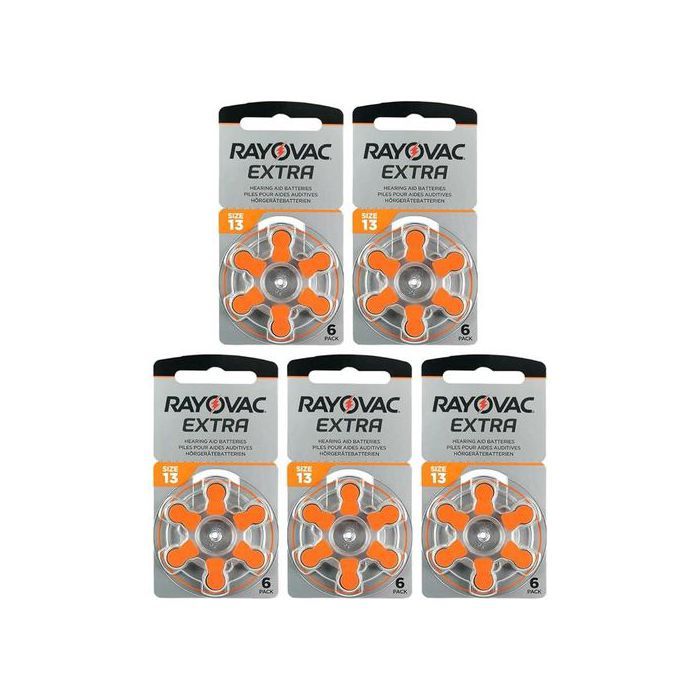 Rayovac Extra Hearing Aid Batterie /Aide Auditive 1.45v Size 13 PR48 // 5 PACK*6 PILES
