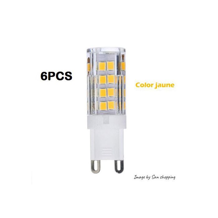 6 Pcs ampoules LED G9 intensité variable pour lustres sans scintillement, éclairage domestique Jaune 6500K
