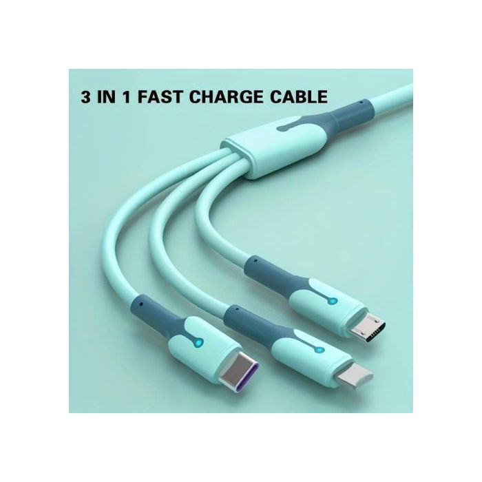 Câble de charge multiple 3en1 Charge rapide multi-ports pour IOS/Android/Type-C, Câble Pour iPhone Samsung Xiaomi Huwaei Oppo, 1m