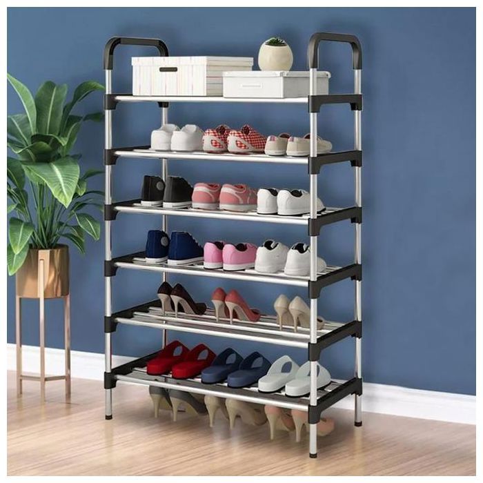 Étagère à Chaussures 6 Niveaux pour entrée,Salon, Chambre,Meuble de rangement pour chaussures,organisateur de chaussures