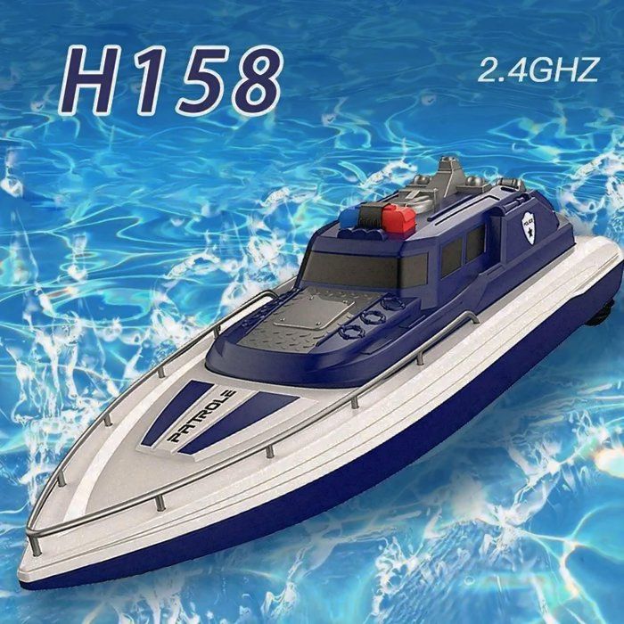 Bateau télécommandé  – Patrouille 2.4 GHz (bleu)