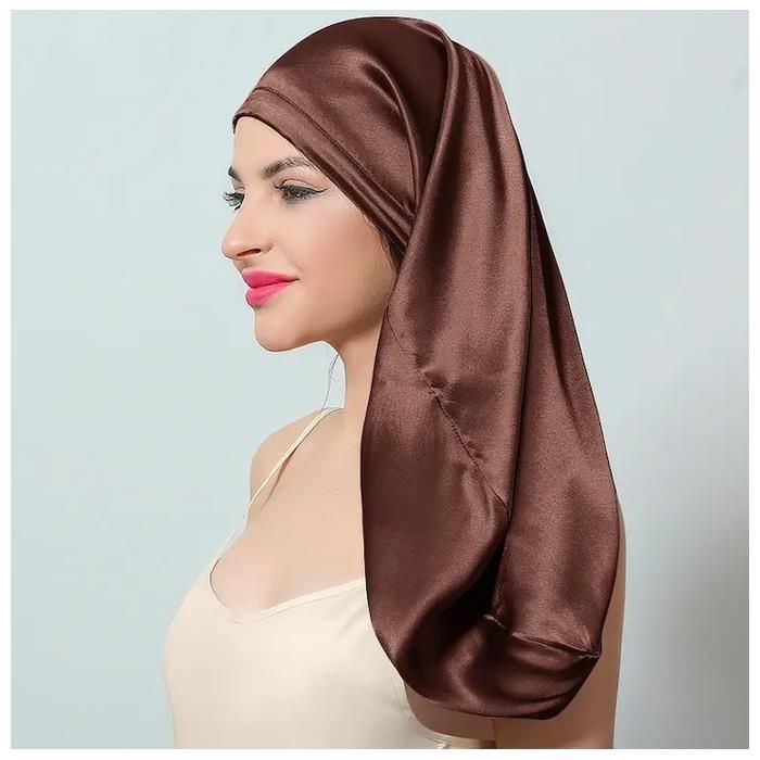 Bonnet de nuit en soie - GENERIC - Marron - Doux - Élastique - Confortable