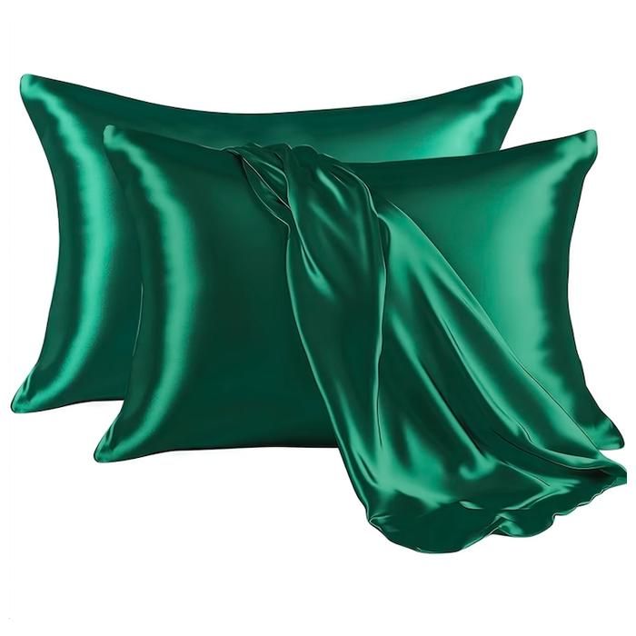 Taies d'oreiller - GENERIC - Satin doux - 2 pièces - Vert - 50x70 cm