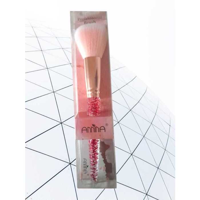 Pinceau de maquillage - Éventail - Grand - Couleur rose - 1 pièce